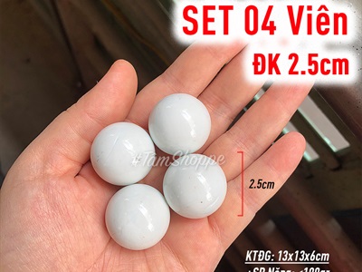Set 4 viên bi trắng to ĐK2,5cm PK-BI-01